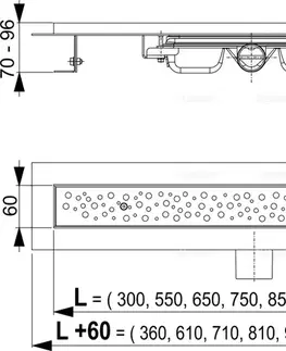 Sprchovacie kúty Alcadrain Podlahový žľab Antivandal s roštom APZ111-950M APZ111-950M