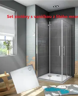 Sprchovacie kúty H K - Štvorcový sprchovací kút SOLO R707, 70x70 cm so zalamovacími dverami, rohový vstup vrátane vaničky z liateho mramoru SE-SOLOR707/THOR-70SQ