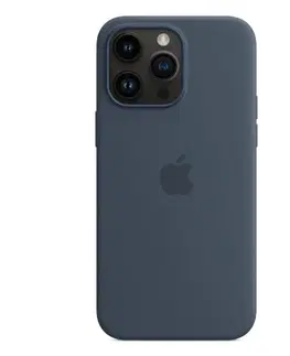 Puzdrá na mobilné telefóny Silikónový zadný kryt pre Apple iPhone 14 Pro Max s MagSafe, búrkovo modrá MPTQ3ZM/A