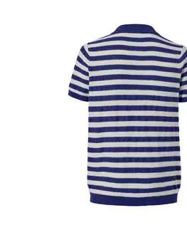 Shirts & Tops Ľanová polokošeľa, prúžky v kombinácii krémovej a námorníckej modrej