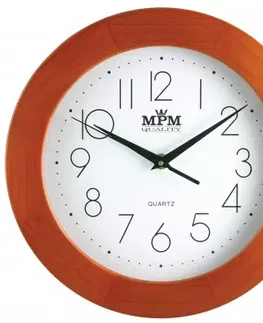 Hodiny Nástenné hodiny MPM, 2475.51.W - hnedá svetlá, 28cm