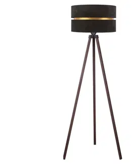 Lampy   - Stojacia lampa DUO 1xE27/60W/230V čierna/hnedá 
