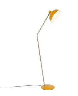 Stojace lampy Retro stojaca lampa žltá s bronzom - Milou
