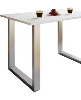 Stoly do jedálne Jedálenský stôl XONA Biela/strieborná 110x50 Cm