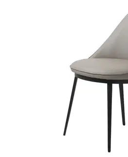 Stoličky - moderné Furniria 28538 Dizajnová jedálenská stolička Danika taupe ekokoža