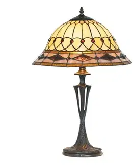 Stolové lampy Artistar Stolná lampa Kassandra štýl Tiffany, vysoká 59 cm