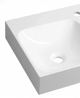 Kúpeľňa SAPHO - EMONA rohové umývadlo 40x40cm, liaty mramor, biela EN040R