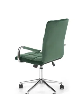 Kancelárske stoličky HALMAR Gonzo 4 kancelárska stolička tmavozelená (Velvet) / chróm
