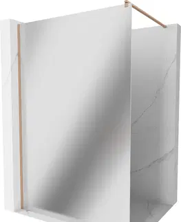 Sprchové dvere MEXEN/S - Kioto Sprchová zástena WALK-IN 70 x 200, zrkadlové 8 mm, meď kartáčovaná 800-070-101-65-50