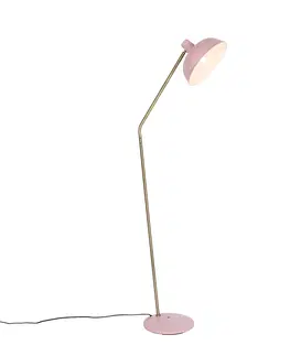 Stojace lampy Retro stojaca lampa ružová s bronzom - Milou