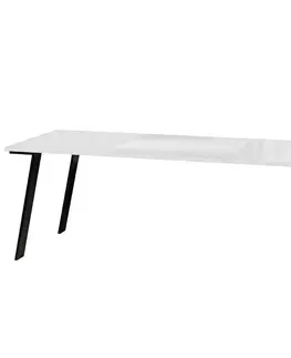 Jedálenské stoly Rozkladací stôl Liwia 130/210x80cm Biely lesk