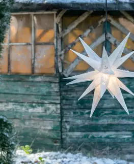 Vianočné svetelné hviezdy STERNTALER Hviezda snehové vločky exteriér, 18-cípa, vyrazená