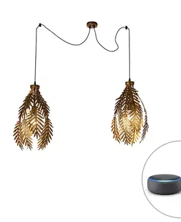 Zavesne lampy Inteligentná závesná lampa zlatá 2-svetlá vrátane Wifi A60 - Botanica