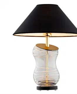 Stolové lampy Euluna Stolová lampa Veneto s textilným tienidlom v čiernej farbe