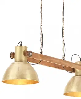 Osvetlenie Závesná lampa kov / mangovníkové drevo Dekorhome Mosadz