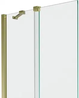 Sprchové dvere MEXEN/S - Velar Dvojkrídlová posuvná vaňová zástena 85 x 150 cm, transparent, zlatá 896-085-000-01-50