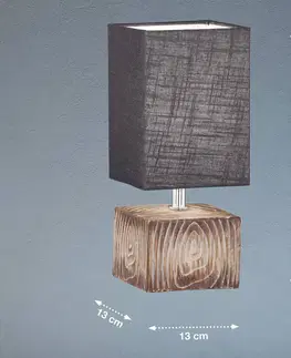 Stolové lampy FISCHER & HONSEL Stolová lampa Hauke s ľanovým tienidlom 13 x 13 cm