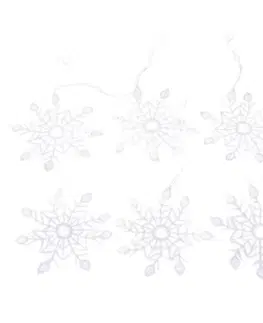 Vianočné dekorácie Súprava háčkovaných závesných ozdôb Vločky 6 ks, biela