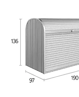 Úložné boxy Biohort Mnohostranný účelový roletový box StoreMax vel.190 190 x 97 x 136(sivá kremeň metalíza) 190 cm (2 krabice)