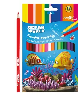 Hračky JUNIOR - Pastelky Ocean World trojhranné 18 ks