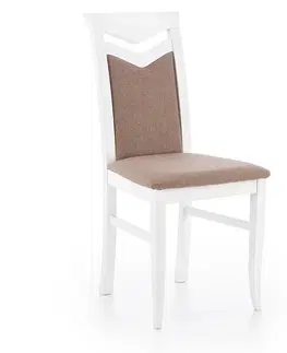Čalúnené stoličky Stolička Citrone drevo/tkanina biela/inari 23 44x53x96