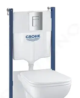 Kúpeľňa GROHE - Solido Set predstenovej inštalácie, klozetu Edge Ceramic a dosky softclose, tlačidlo Even, chróm 39816000