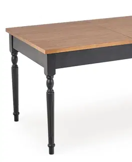 Jedálenské stoly HALMAR Rococo rozkladací jedálenský stôl tmavý dub / čierna