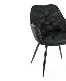 Jedálenské stoličky SHERRY čalúnené kreslo, čierna 