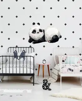 Nálepky na stenu Samolepka Panda s doplnkami v škandinávskom štýle