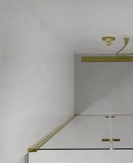 Sprchovacie kúty MEXEN - Lima skladacie sprchové dvere 80, číre sklo, zlatý sa stenovým profilom 856-080-000-50-00