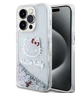 Puzdrá na mobilné telefóny Zadný krytHello Kitty Liquid Glitter Electroplating Head Logo pre Apple iPhone 15 Pro, transparentné 57983116907