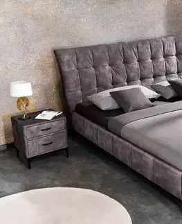 Postele LuxD Dizajnová posteľ Bailey 180 x 200 cm tmavosivý zamat