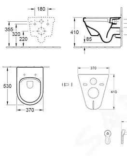 Záchody GROHE - Rapid SL Súprava na závesné WC + klozet a doska Villeroy &Boch 38528SET-KB