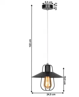 Lampy Visiaca lampa, čierna/kov, TINAN