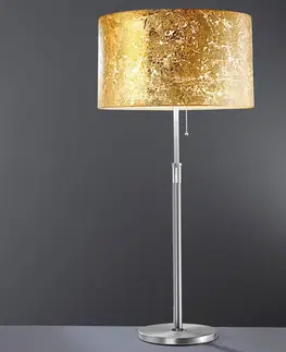 Stolové lampy Hufnagel Loop – stolná lampa s lístkovým zlatom