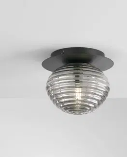 Stropné svietidlá Eco-Light Stropné svietidlo Ripple, čierna/chrómová farba, Ø 20 cm