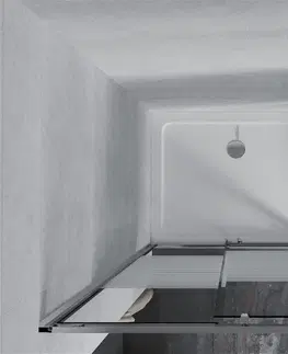 Vane MEXEN/S - Apia sprchovací kút posuvný 110x90, sklo transparent/pruhy, chróm + vanička 840-110-090-01-20-4010