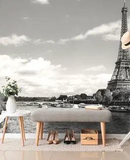 Čiernobiele tapety Fototapeta nádherná čiernobiela panoráma Paríža