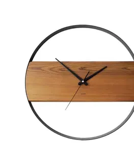 Hodiny Drevené dizajnové okrúhle hodiny JVD NS22007/11, 35cm