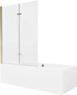 Sprchové dvere MEXEN/S - Cube obdĺžniková vaňa 170 x 80 cm s panelom + vaňová zástena 120 cm, transparent, zlatá 550517080X9212025000