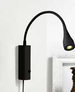 Nástenné svietidlá Nordlux LED svietidlo Mento s flexibilným ramenom, čierne