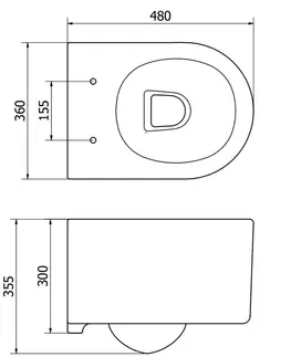 Záchody MEXEN/S - Sofia Závesná WC misa vrátane sedátka s slow-slim, duroplast, biela 30540100