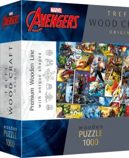 Hračky puzzle TREFL - Drevené puzzle 1000 - Marvel Universe Komiks