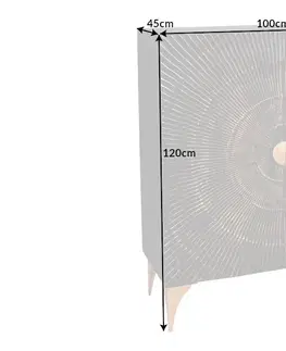 Komody LuxD Dizajnová vysoká komoda Venetia 120 cm čierno-zlatá