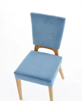 Jedálenské stoličky HALMAR Wenanty jedálenská stolička dub medový / modrá