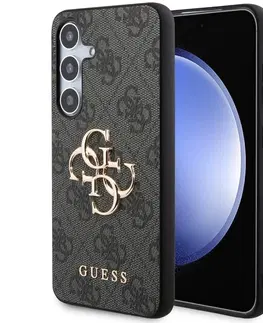 Puzdrá na mobilné telefóny Zadný kryt Guess 4G Metal Logo pre Samsung Galaxy S24 Plus, šedá 57983119483