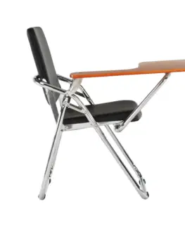 Konferenčné stoličky Stolička s doskou na písanie, čierna/prírodná, SONER