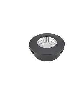 Vysokonapäťové zapustené svietidlá 230 V Sigor LED bodový podhľad Diled, Ø 6,7 cm, Dim-To-Warm, čierny