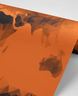 Tapety mapy Tapeta oranžová mapa v polygonálnom štýle