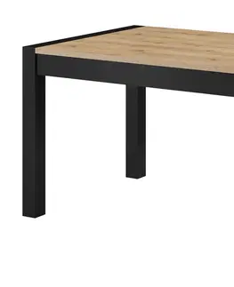 Jedálenské stoly AKTUAL 92 dizajnový rozkladací stôl dub Taurus/ čierna